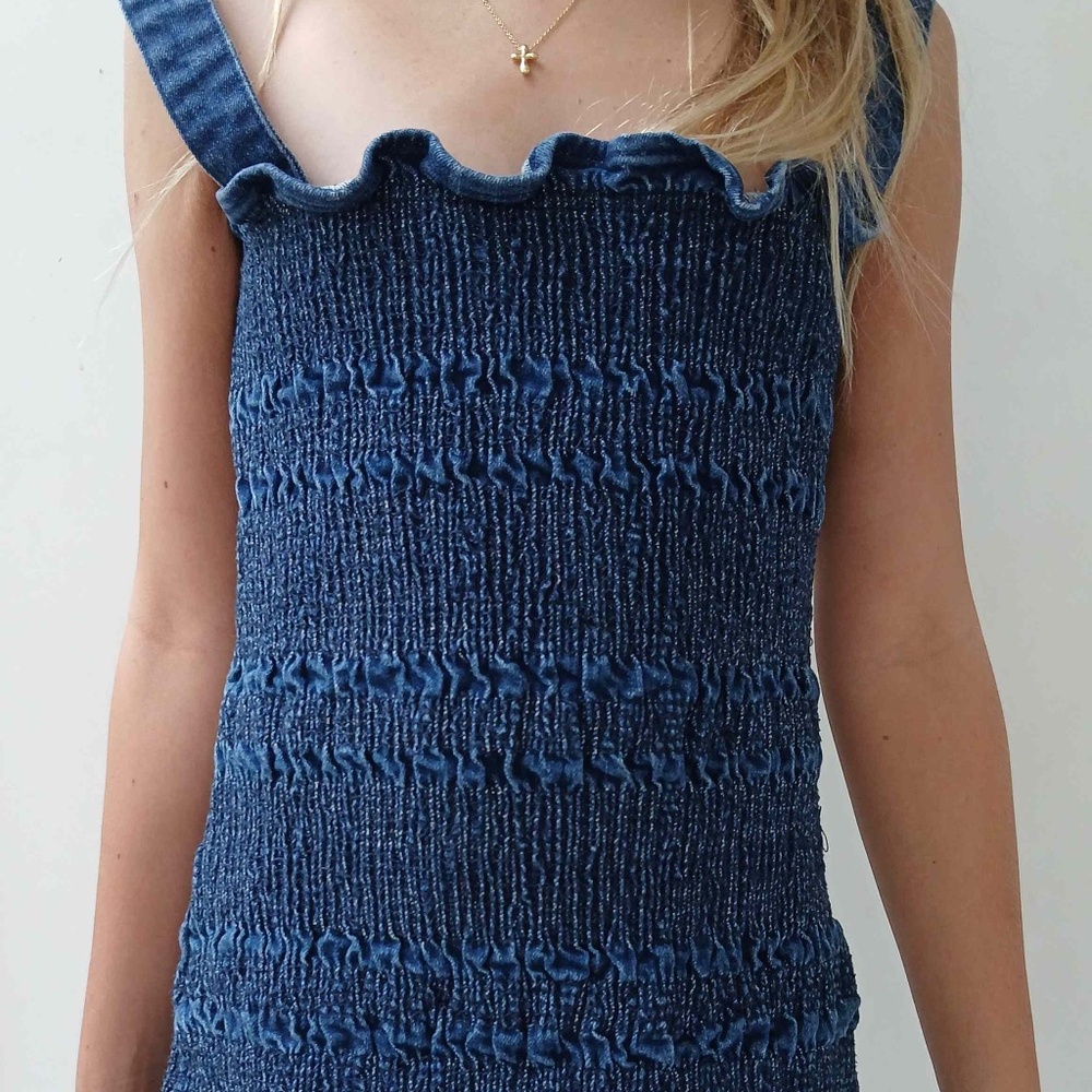Urban Outfitters Denim Ruffle Dress Girls